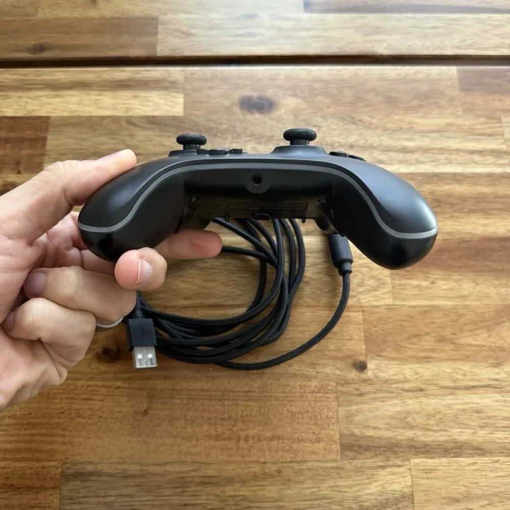Xbox One Power A Wired Video Game Controller Black 1519265-01 w Breakaway Cable